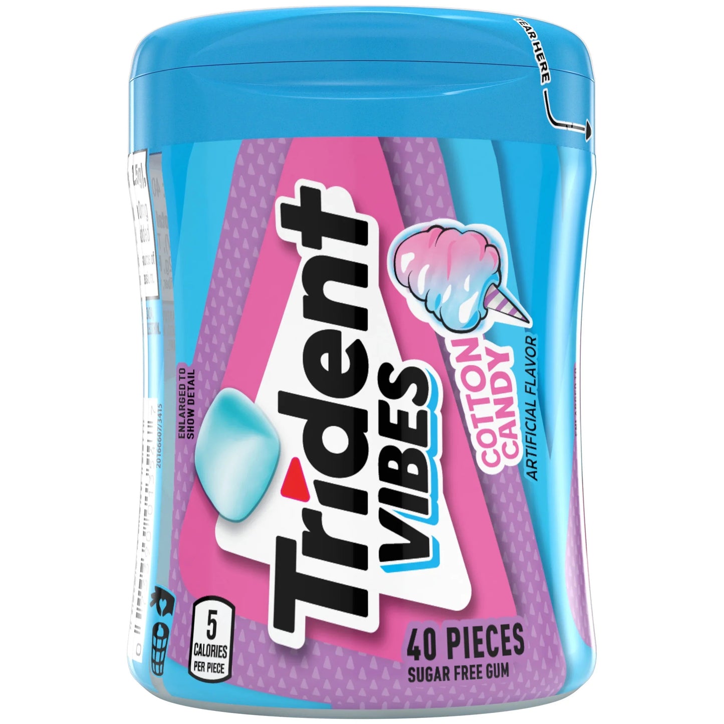 Trident Vibes Bottle Pack Cotton Candy 40pc x 6