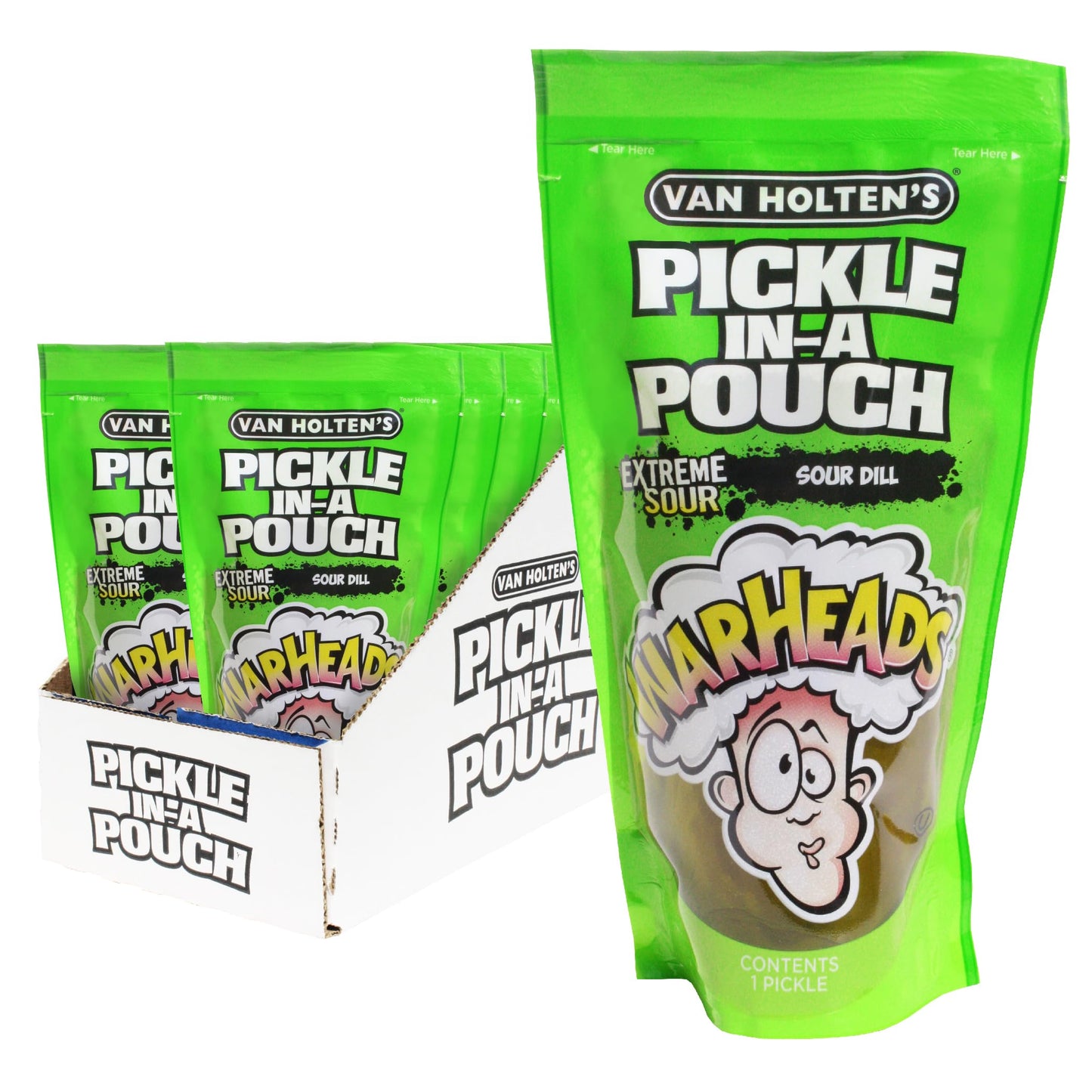 Van Holtens Pickle In A Pouch Warheads Extreme Sour Dill - 306g x 12