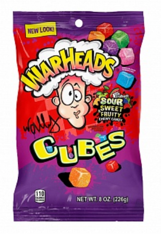 Warheads Chewy Cubes Peg Bag (12 x 226g)