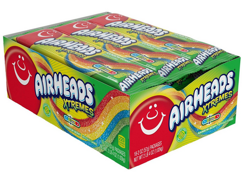 Airheads Tray Xtremes Sour Belts 2oz x 18