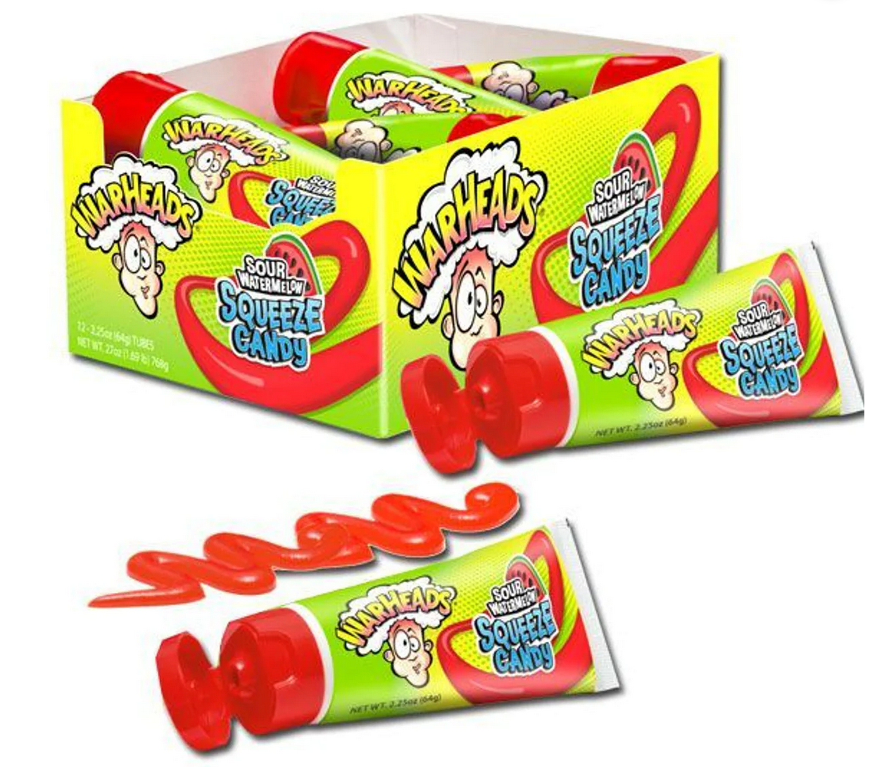 Warheads Sour Watermelon Squeeze Candy 2.25oz. X 12