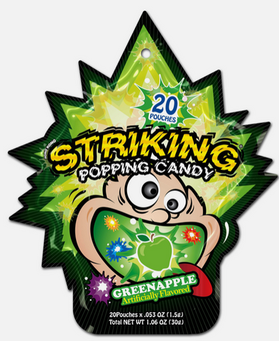 Striking Popping Candy 15g-Green Apple 15G x 12