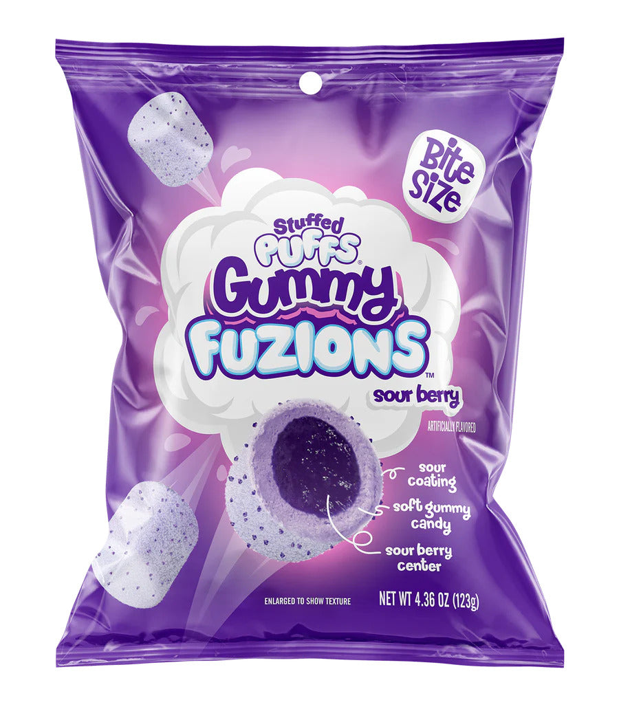 Stuffed Puffs Gummy Fuzions Sour Mixed Berry - 4.23oz x8