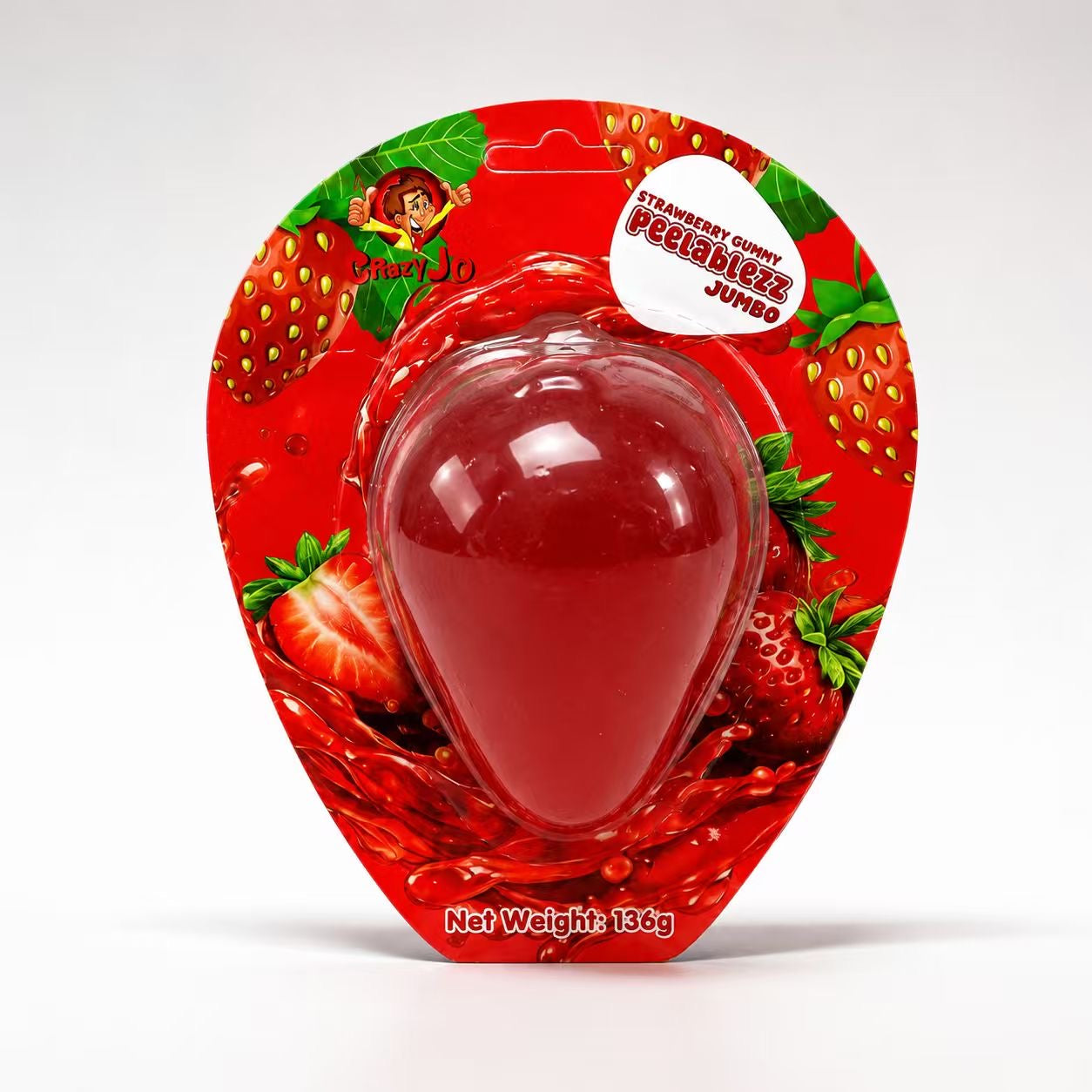Crazy Jo Peelablezz Jumbo Strawberry Gummy 136g x 12