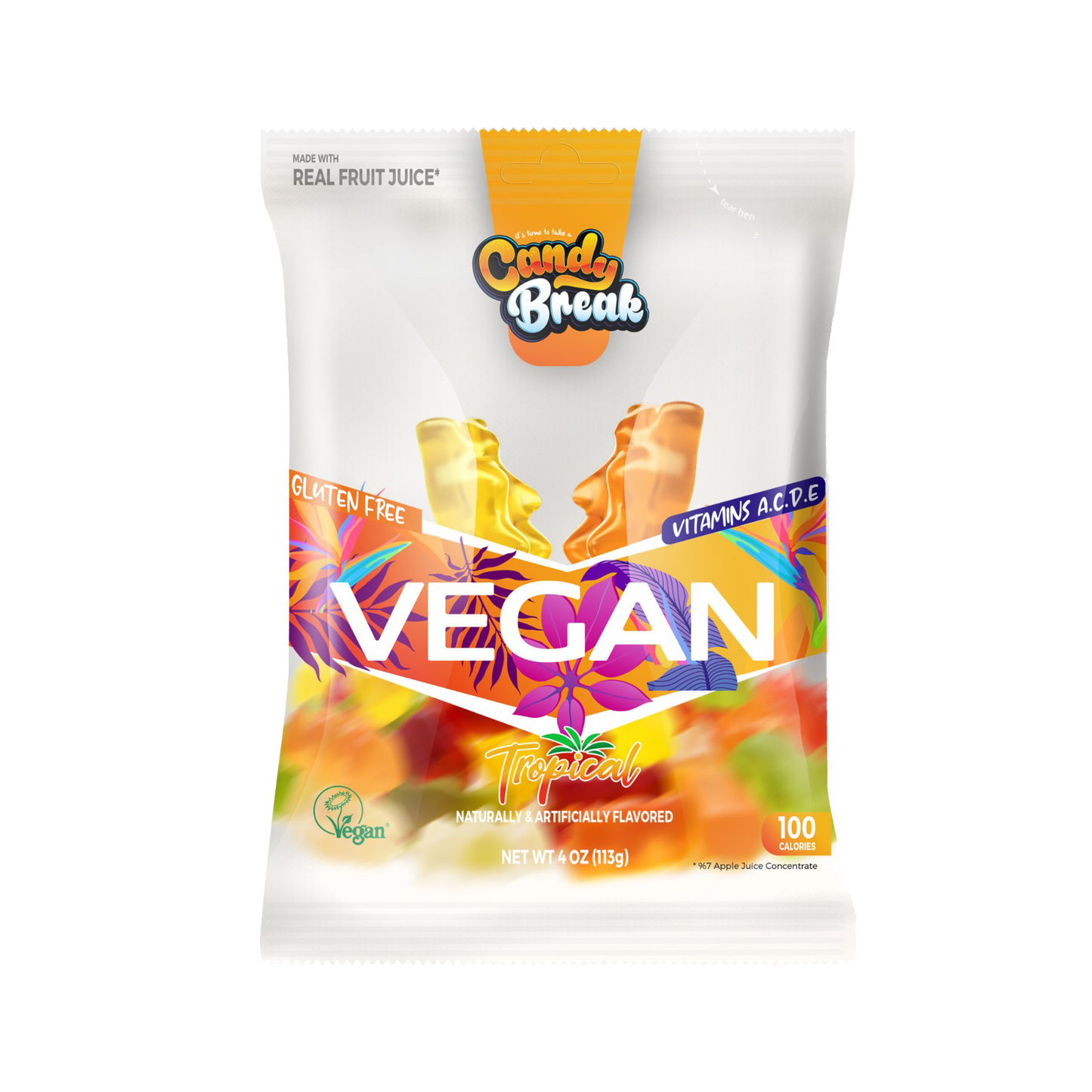 Vegan Candy Break Tropical 4oz x 12