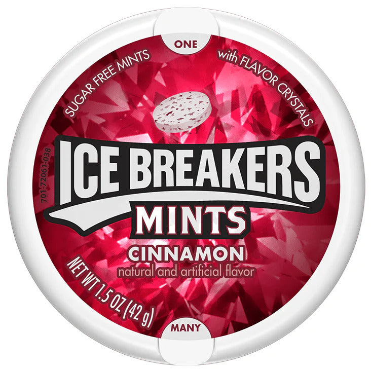 ICE BREAKERS Cinnamon Flavored Mints Puck - 1.5 oz x 8