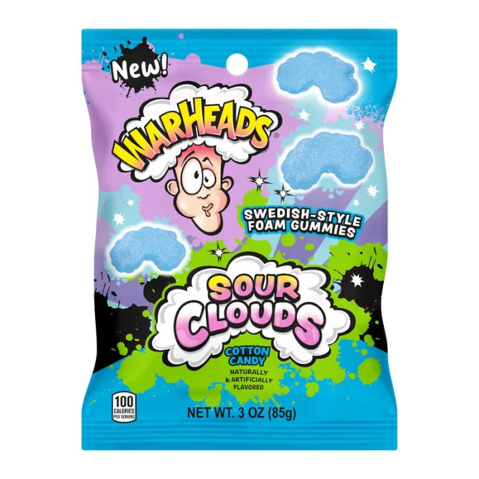 Warheads Cotton Candy Sour Clouds - 12 x 3oz