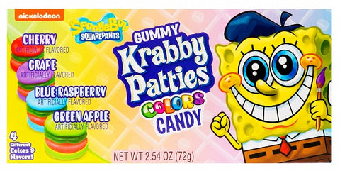 Spongebob Squarepants Gummy Krabby Patties Colors 72g - 12ct