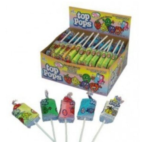 Top Pops Chewy Candy Lollipops - Assorted 48 CT