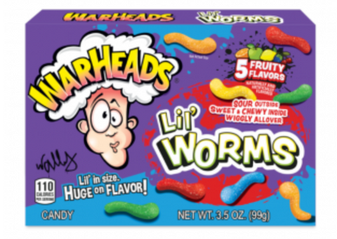 Warheads Lil' Worms Theater Box 3.5oz (99g) - 12CT