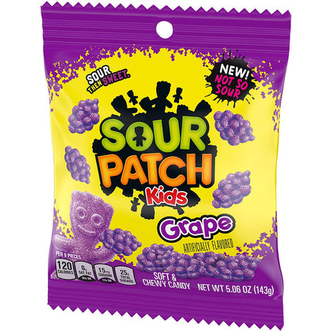 Sour Patch Kids Grape Peg Bag 143g - 12ct