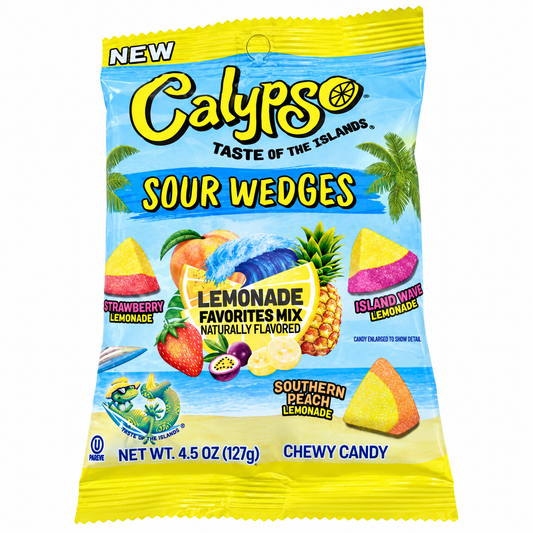 Calypso Sour Wedges Peg Bag Lemonade Favorites 4.5oz x 12