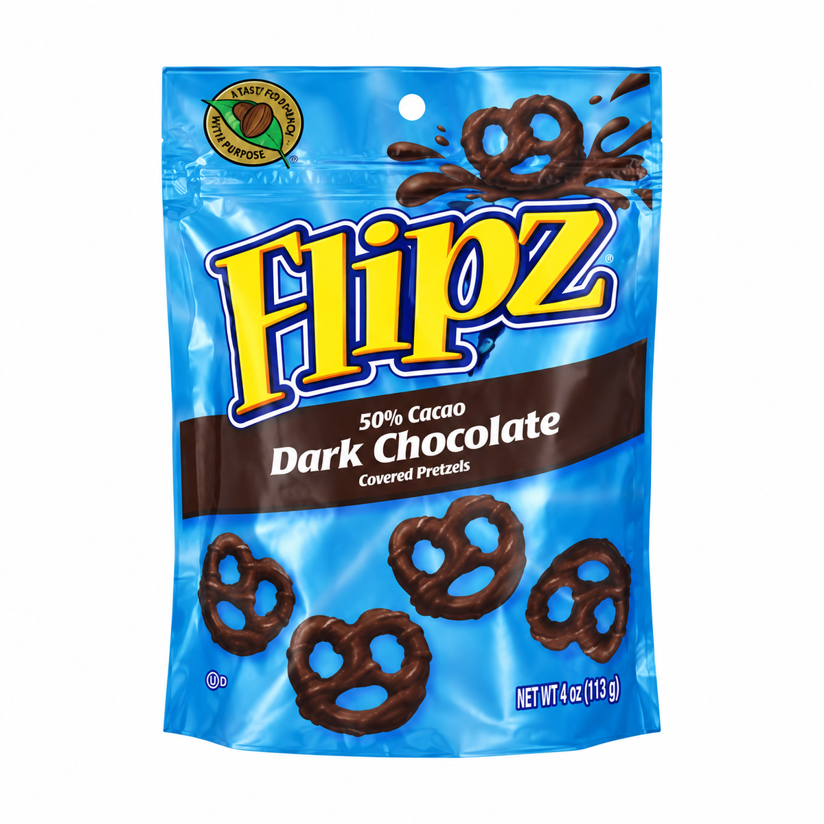 Flipz Dark Chocolate Covered Pretzels 4oz x 6