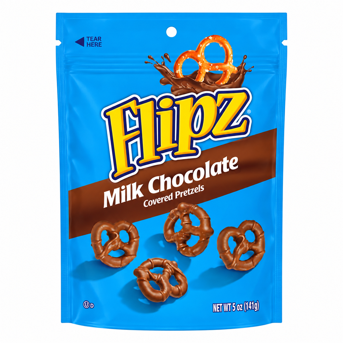 Flipz Milk Chocolate Covered Pretzels 5oz x 6