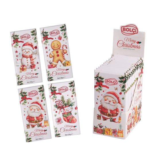 Bolci Milk Chocolate Slim Tablet Christmas 30g display box