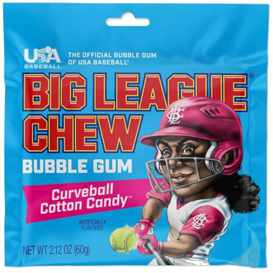 Big League Chew Curveball Cotton Candy - 2.12oz x12