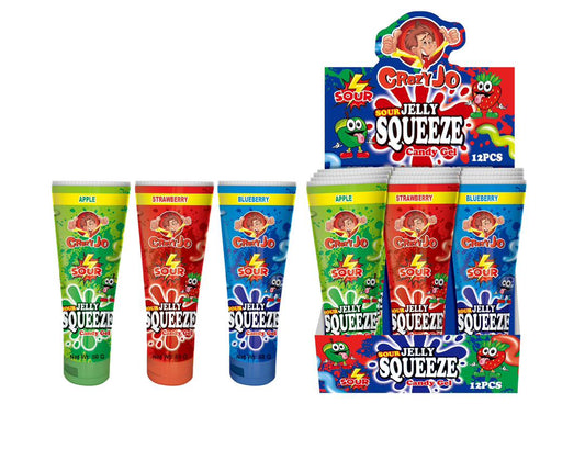 CRAZY JO Sour Jelly Squeeze Candy Gel 80g x 12 - BBD JUNE 2026
