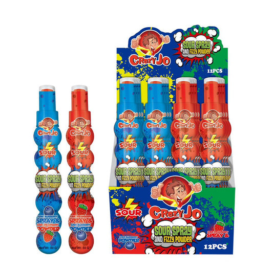 CRAZY JO Sour Spray and Fizzy Powder 80g x 12 - BBD JUNE 2026