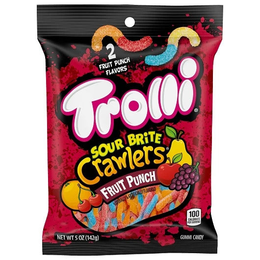 Trolli Peg Bag Sour Bite Crawlers Fruit Punch 5oz 1/12ct
