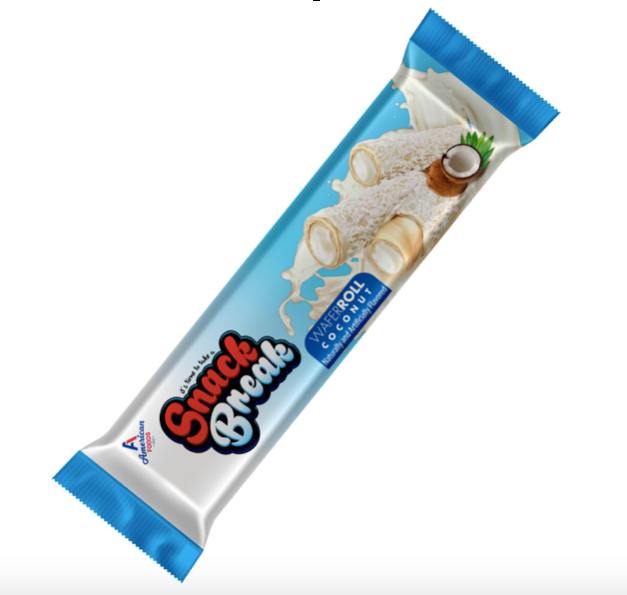 Halal Snack Break Wafer Roll with Coconut 18g x 24