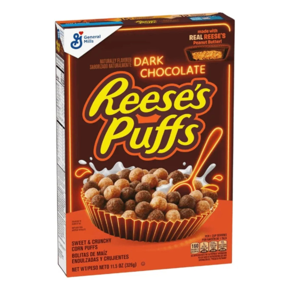 Reese's Puffs Dark Chocolate Cereal - 326g x 12