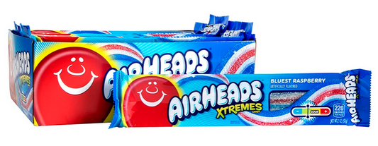 Airheads Xtremes Belts Bluest Raspberry 2oz x 18
