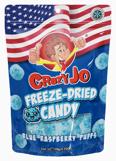 Crazy Jo Freeze Dried Candy - Blue Raspberry 120g x 24 – Candytheatre