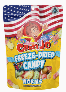 Crazy Jo Freeze Dried Candy - Worms 120g x 24
