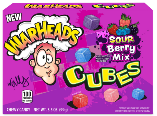 Warheads Theater Box Berry Cubes  99g x 12