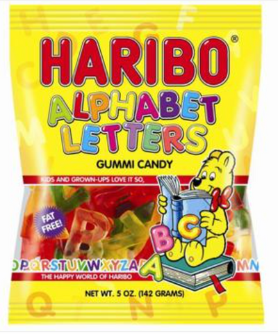 Haribo Peg Bag Alphabet Letters 5oz x 12