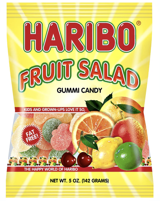 Haribo Peg Bag Fruit Salad 5oz x 12