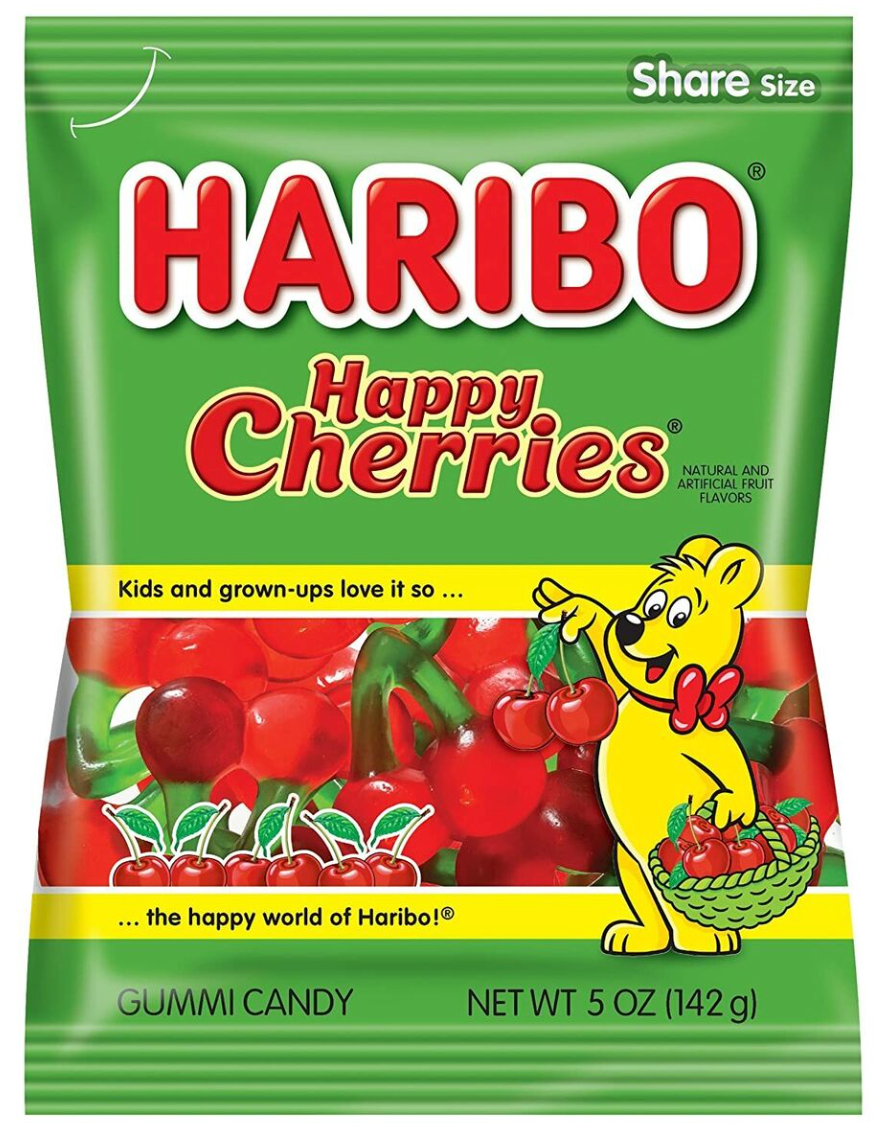 Haribo Peg Bag Happy Cherries 5oz x 12