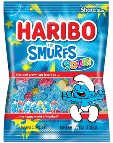 Haribo Peg Bag The Smurfs Sour 12/4 oz