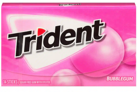 Trident Single Bubblegum 12/12ct 14pc