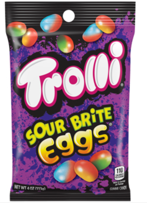 Trolli Peg Bag Sour Brite Crawler Eggs 4oz x 12