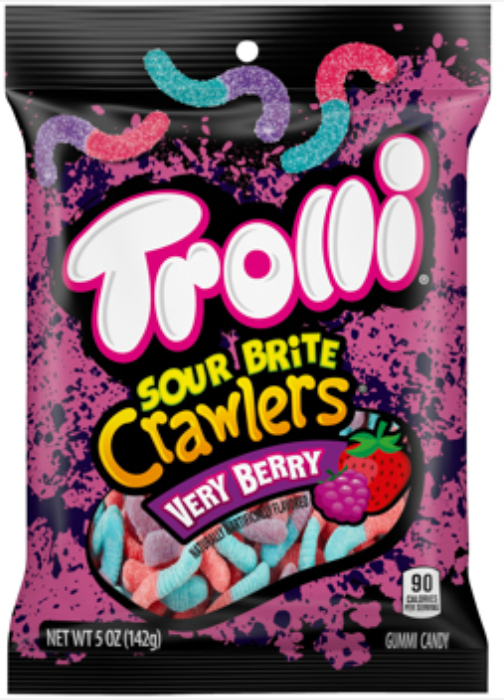 Trolli Peg Bag Sour Brite Crawlers Very Berry 5oz x 12