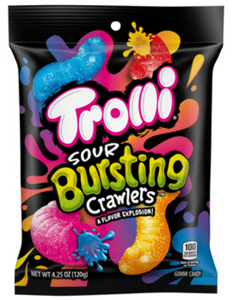 Trolli Sour Bursting Crawlers 4.25oz Peg Bag x 12