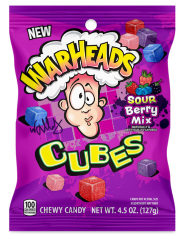 Warheads Peg Berry Cubes 4.5oz x 12
