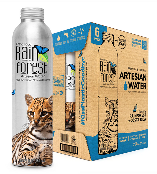 Rain Forest - Natural Artesian Spring Water Reuseable Bottle (750ml x6) Costa Rica