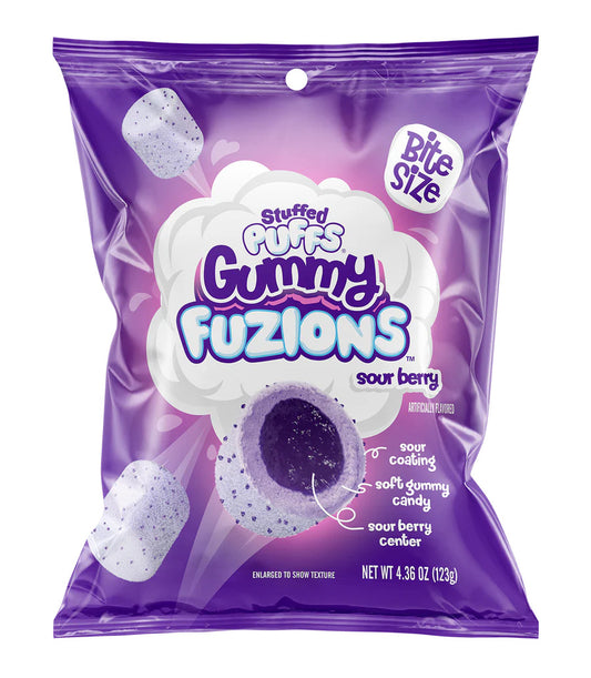 Stuffed Puffs Gummy Fuzions Sour Mixed Berry - 4.23oz x8