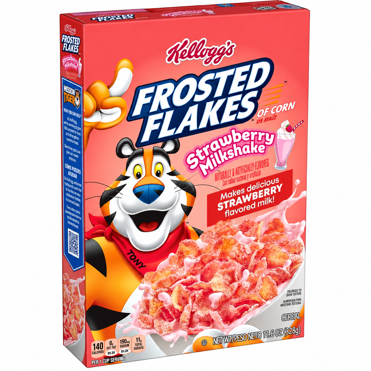 Kellogg's Frosted Flakes Strawberry Milkshake Cereal - 329g x 12