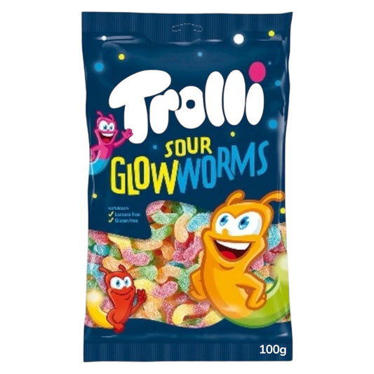 Trolli Sour Glowworms - 100g x 12