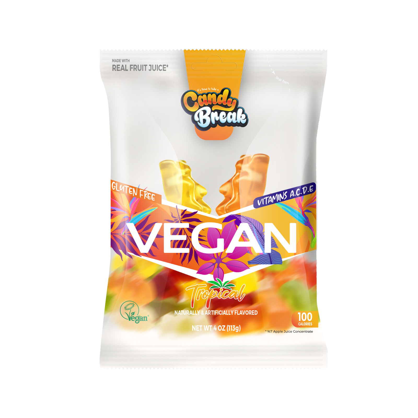 Vegan Candy Break Tropical 4oz x 12