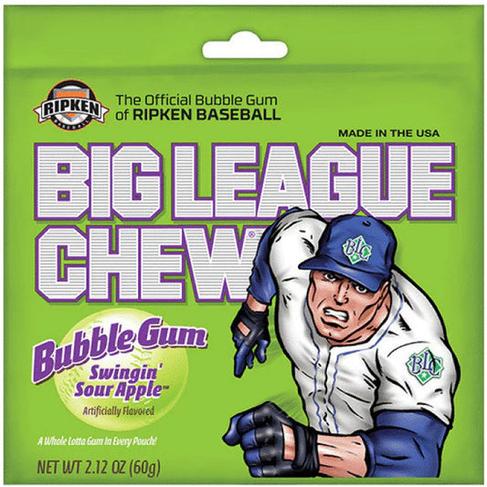 Big League Chew Sour Apple - 2.12oz x 12