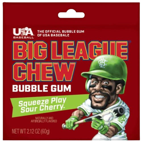 Big League Chew Sour Cherry Pouch - 2.12oz x12