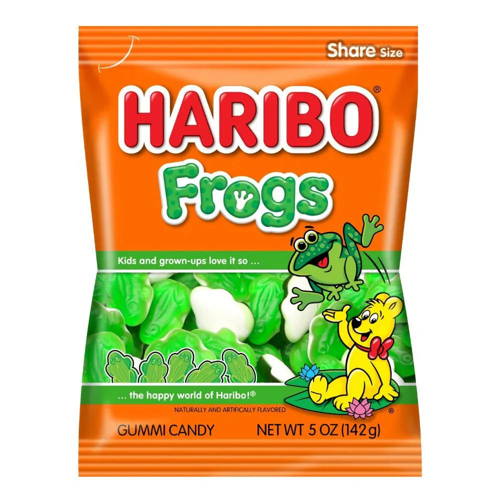 Haribo Peg Bag Frogs - 5oz x12ct