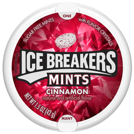 ICE BREAKERS Cinnamon Flavored Mints Puck - 1.5 oz x 8