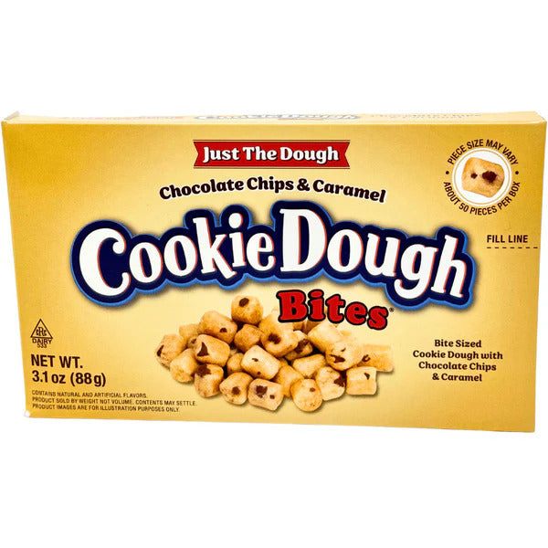 Cookie Dough Bites Chocolate Chips & Caramel Theatre Box - 3.1 oz x12