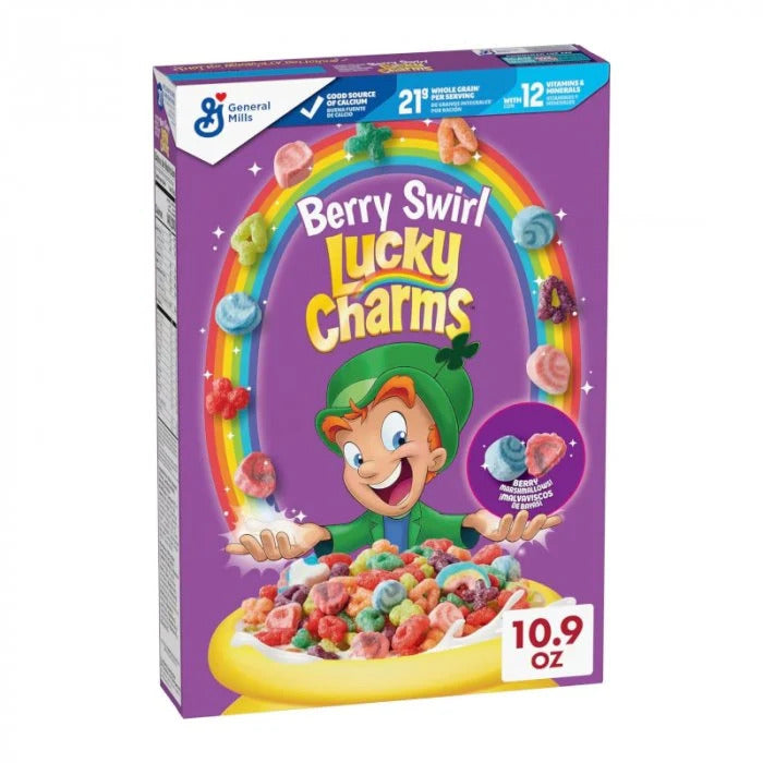 Lucky Charms Berry Swirl Cereal - 309g x 12
