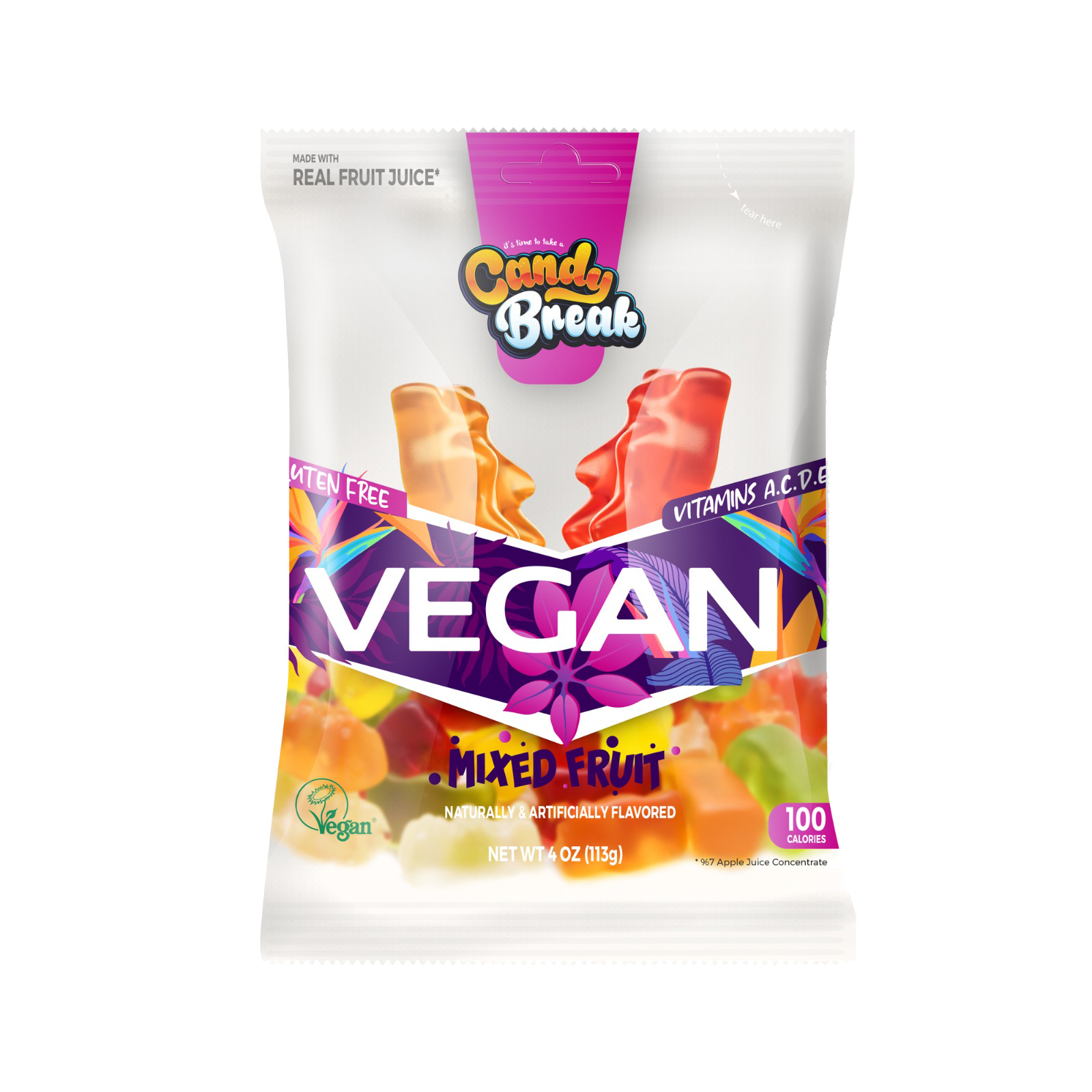 Vegan Candy Break Mixed Fruits 4oz x 12
